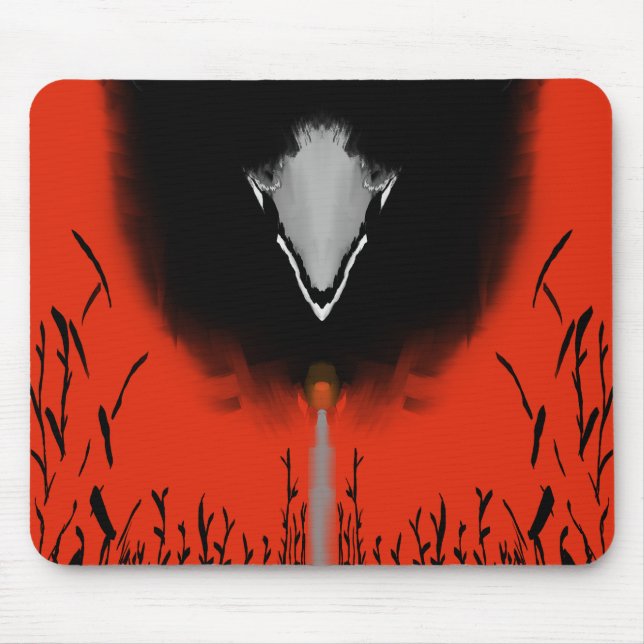 Dark Anime Fantasy Crow and Demon Art Mouse Mat (Front)