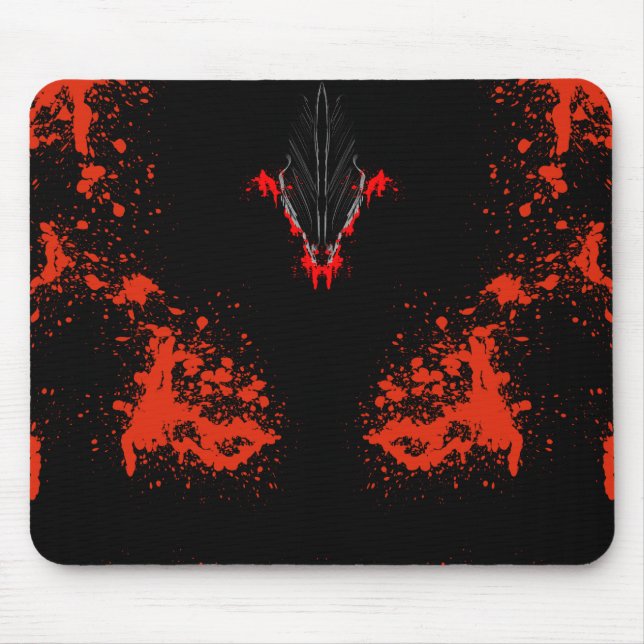 Dark Anime Fantasy Crow and Demon Art Mouse Mat (Front)