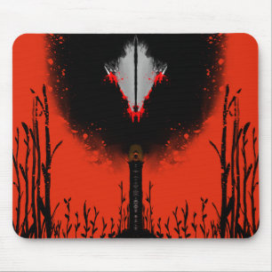 Dark Anime Fantasy Crow and Demon Art Mouse Mat