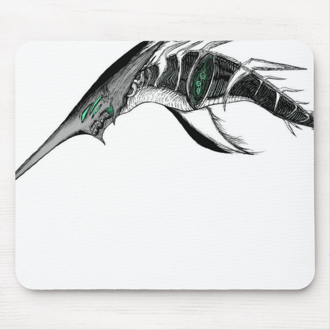 Dark Anime Fantasy Crow and Demon Art Mouse Mat (Front)