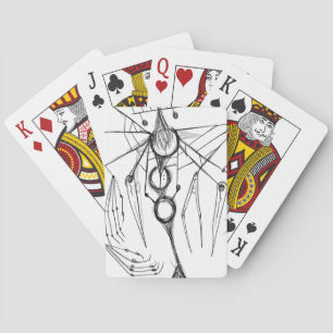 Dark Anime Fantasy Crow and Demon Art Playing Cards