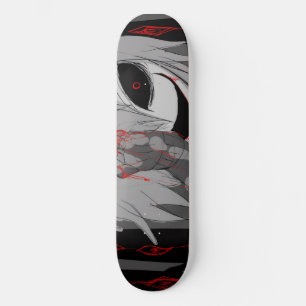 Dark Anime Fantasy Crow and Demon Art Skateboard