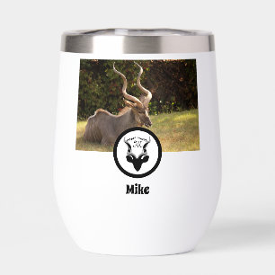 Dark Antelope Silhouette Monogram Photo