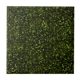 Dark Apple Green Glitter Tile