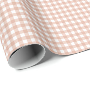 Dark Apricot Orange Simple Plaid Wrapping Paper