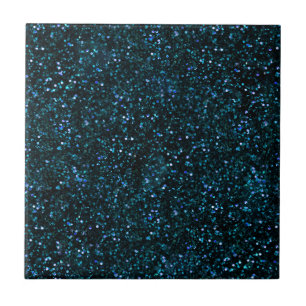 Dark Aqua Blue Glitter Tile