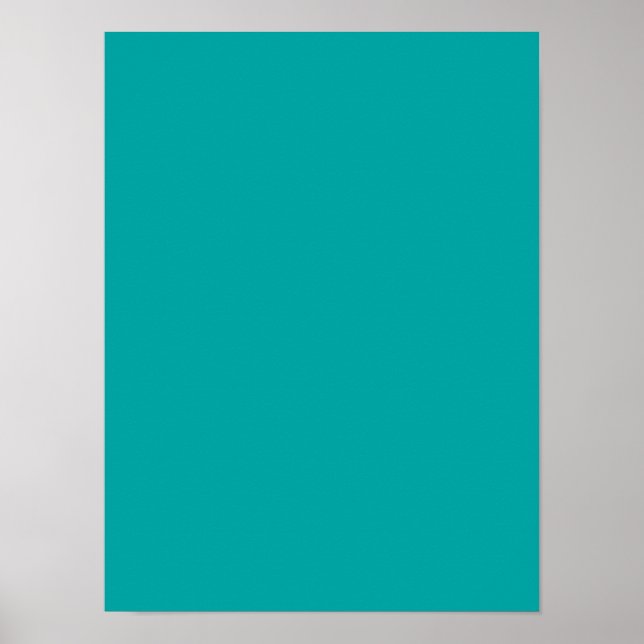 Dark Aqua Blue Green Fashion Colour Trend Customis Poster (Front)