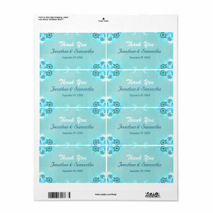 Dark Aqua Blue Teal Floral Large Wedding Favour