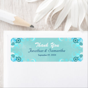 Dark Aqua Blue Teal Floral Small Wedding Favor