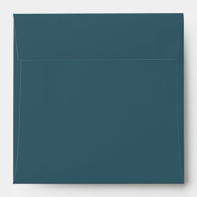 Dark Aqua Matches Wedding Invitation Envelope (Back (Top Flap))