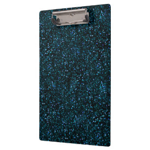 Dark Aqua Teal Blue Glitter Clipboard
