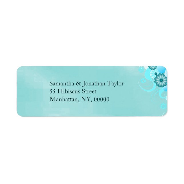 Dark Aqua Teal Blue Turquoise Floral Wedding (Front)