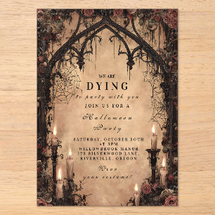 Dark Archway Gothic Halloween Acrylic Invitations