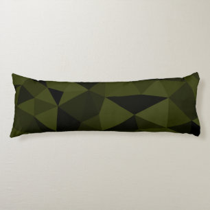 Dark army green black geometric mesh pattern cool  body cushion