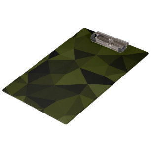 Dark army green black geometric mesh pattern cool clipboard