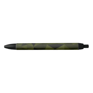 Dark army green black geometric mesh pattern cool  ink pen