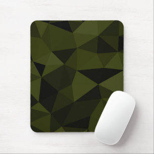 Dark army green black geometric mesh pattern cool mouse mat