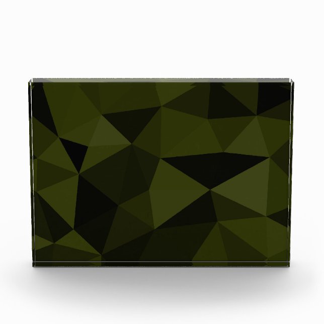 Dark army green black geometric mesh pattern cool  photo block (Front)