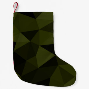 Dark army green black geometric mesh pattern cool small christmas stocking