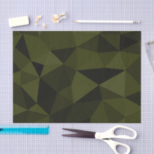 Dark army green black geometric mesh pattern cool  tissue paper