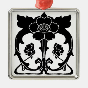 Dark Art Nouveau Flower Metal Tree Decoration