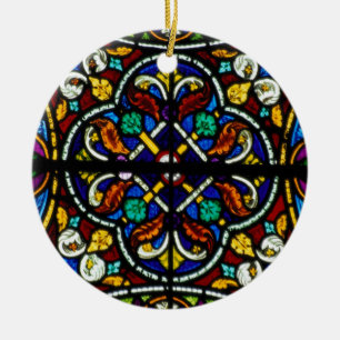 Dark artistic stained glass ceramic tree decoration