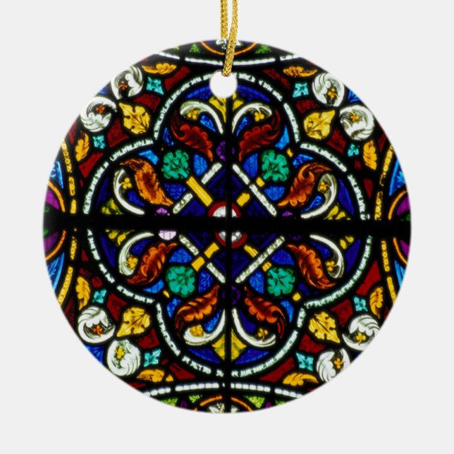 Dark artistic stained glass ceramic tree decoration (Front)