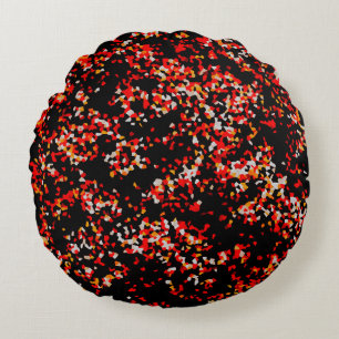 Dark Autumn Confetti Round Cushion