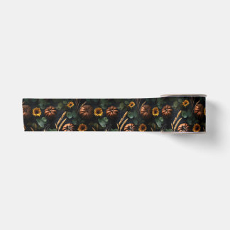 Dark Autumn Harvest – Pumpkins, Wheat Sunflowers Satin Ribbon
