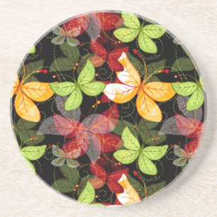 Dark Autumn Pattern Coaster