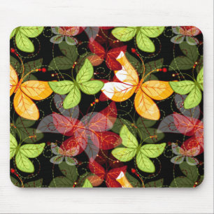 Dark Autumn Pattern Mouse Mat