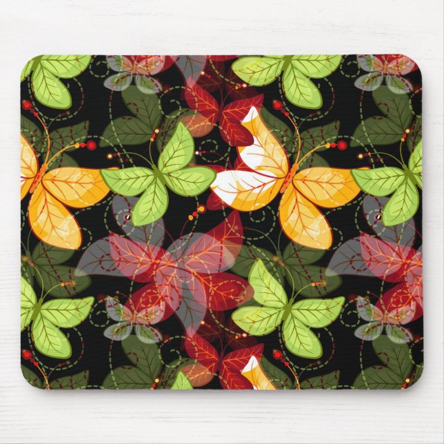 Dark Autumn Pattern Mouse Mat (Front)