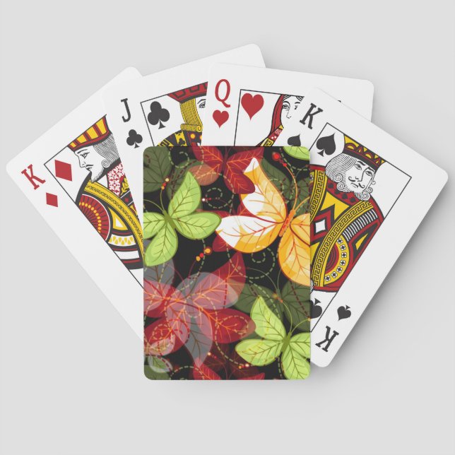 Dark Autumn Pattern Playing Cards (Back)