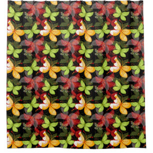 Dark Autumn Pattern Shower Curtain