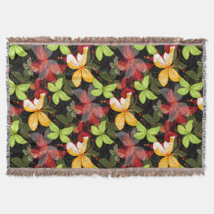 Dark Autumn Pattern Throw Blanket