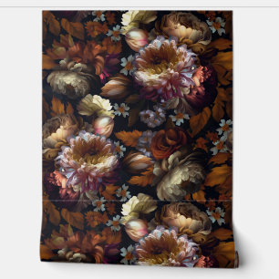 Dark Autumnal Vintage Moody Florals Goth Garden 1 Wallpaper