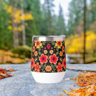 Dark Background Colourful Wild Flowers
