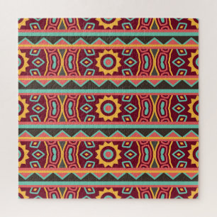Dark Background: Ethnic Aztec Seamless Jigsaw Puzzle
