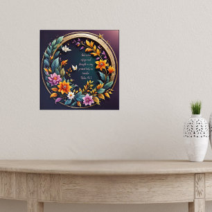 Dark Background Floral Frame Bible Verses  Poster