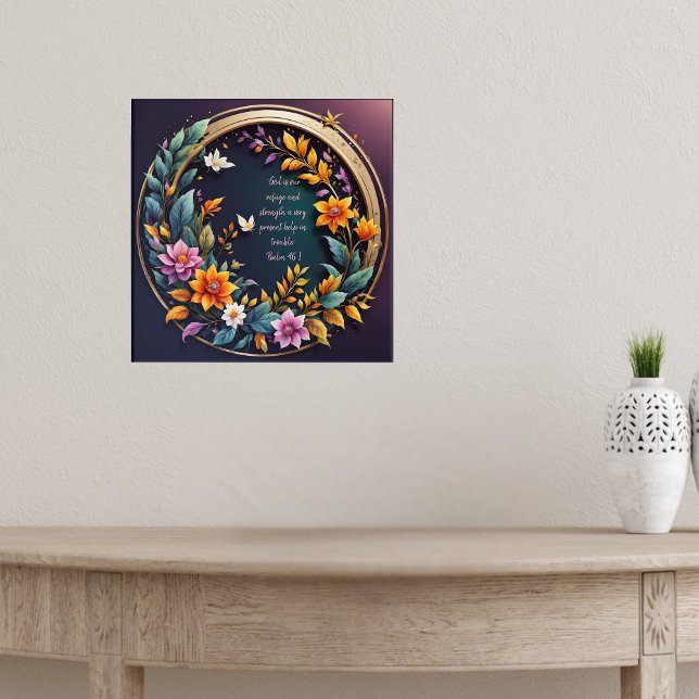 Dark Background Floral Frame Bible Verses  Poster (Creator Uploaded)