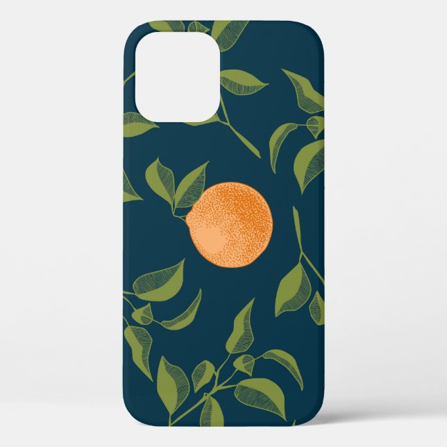 Dark Background Orange Citrus Branches Case-Mate iPhone Case (Back)