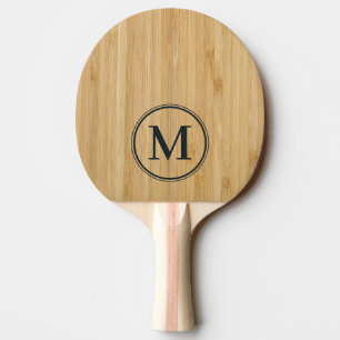 Dark Bamboo Monogram Ping Pong Paddle