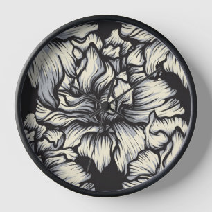 Dark Baroque Floral Clock