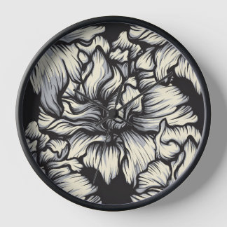 Dark Baroque Floral Clock