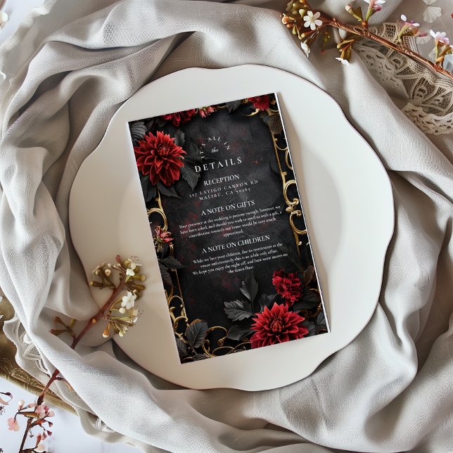 Dark Baroque Floral Wedding Enclosure Card (Creator Uploaded)