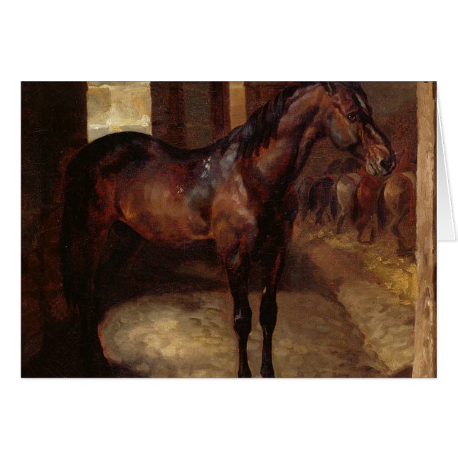 Dark Bay Horse in the stable (Front Horizontal)