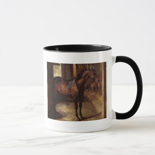 Dark Bay Horse in the stable Mug (Right)