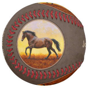 Dark Bay Running Horse Taupe Softball