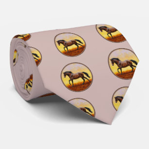 Dark Bay Running Horse Tie