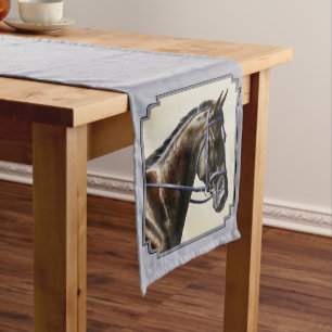 Dark Bay Sport Horse Grey Medium Table Runner